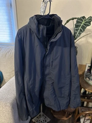 LL Bean Jacket Mens Size XXL Tall Gray Full Zip Coat Fleece Lined Storm Chaser - Image 1 of 4