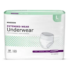 McKesson Adult Disposable Cloth Underwear Maximum Absorbency - Size L 56 Count - Picture 1 of 6