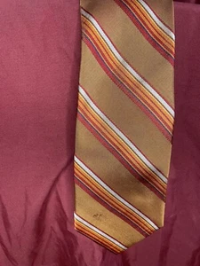 Valentino Tie Orange Gold With multi Colored Stripes - Picture 1 of 6