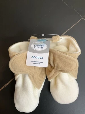 Acogedores botines de vellón Luvable Friends para bebé con parte inferior antideslizante tostados 18-24M Foto 1 de 4