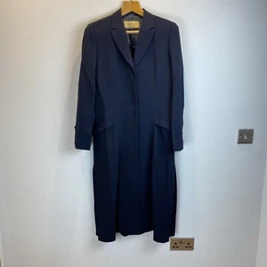Paul Costelloe Dress Jacket Coat UK14 Blue Longline Wool Lightweight Pockets - Picture 1 of 22