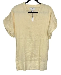 BR BANANA REPUBLIC NWT Yellow V-Neck Puff Sleeve Linen Dress Size XS Petite - Picture 1 of 5