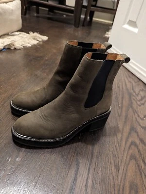 Bota Chelsea Madewell Talla 7 The Karina Platform Minorista $190 Gamuza Oliva ¡FA2022! Foto 1 de 4