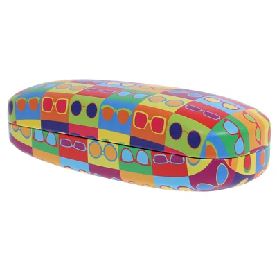 VICTORIA COLLECTION Brillenetui Hartschale Metall Frames Etui bunt Brillenprint inkl. Mikrofasertuch
