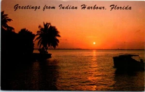 Hermosa postal de colección FL saludos al atardecer desde el puerto indio Brevard sin publicar - Imagen 1 de 2
