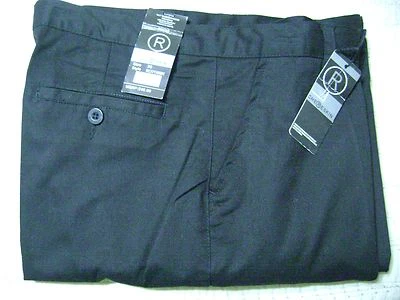 Nuevos Pantalones Chereskin Negro Caqui Para Hombre Talla 38 X 32 Frente Plano Sin Puños 407 Foto 1 de 4