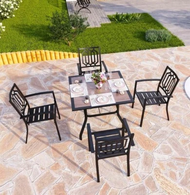 Gartengarnitur Sitzgruppe Gartenmöbel Set Garnitur Gartenset 5-teilig Stapelbare - Bild 1 von 4