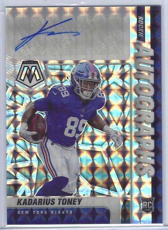 KADARIUS TONEY 2021 PANINI MOSAIC SILVER MOSAIC PRIZM ROOKIE AUTO RC #RA-12 - Image 1 of 1