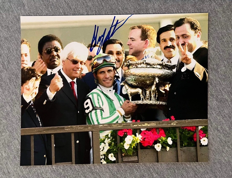 Belmont Stakes 133rd Gary Stevens 2001 firmado 8x10 retrato foto punto dado #2 Foto 1 de 1