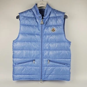 MONCLER Gui $1030 Men's Light Blue Packable Down Vest New - Picture 1 of 10