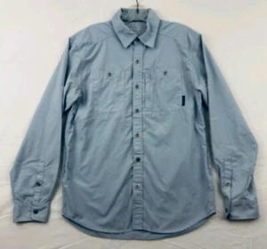 Merrell Opti-Wick Mens Shirt Roll Tab Sleeves Zip Vented Sides Size S Blue  - Picture 1 of 7