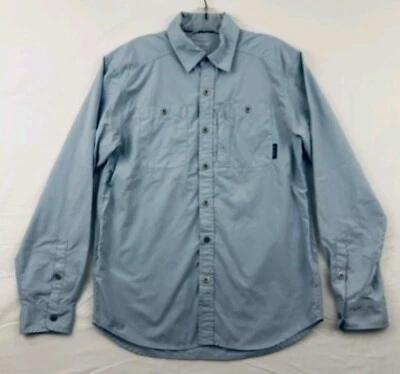 Merrell Opti-Wick Mens Shirt Roll Tab Sleeves Zip Vented Sides Size S Blue  - Image 1 of 4