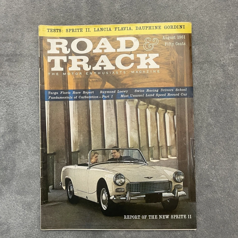 Vintage Road & Track  Magazine -August,1961 Sprite II Foto 1 de 4