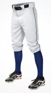 New Easton Pro + Knickers White with Royal Piping Baseball Pants Youth Small - Picture 1 of 2