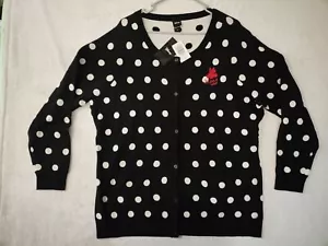 Torrid Disney Minnie Mouse Polka Dot Button Front Cardigan Womens Size 2X Black - Picture 1 of 5