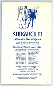 Postcard Kungsholm Miniature Grand Opera, schedule 1960 H172 - Picture 1 of 2
