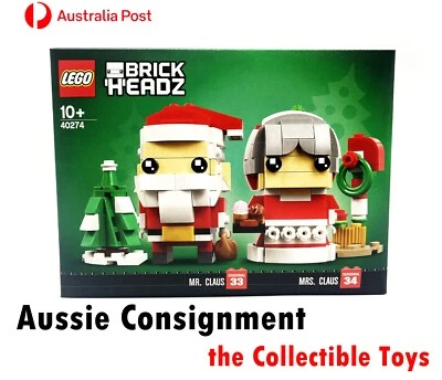 LEGO BRICKHEADZ: Mr. & Mrs. Claus (40274) Nuevo Precintado 341 piezas Foto 1 de 3
