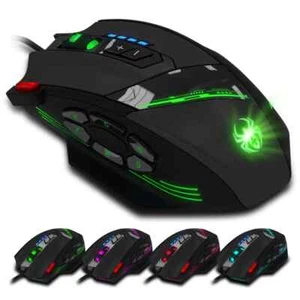 Wired Mouse USB Optical Gaming Mouse 12 Programmable Buttons Computer Game Mice - Picture 1 of 25
