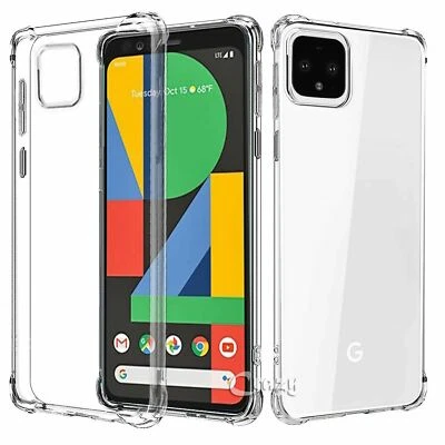 For Google Pixel 4 4XL Slim Heavy Duty Crystal Clear Soft Clear Gel Case Cover - Image 1 of 4