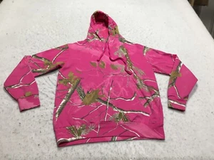 Realtree Hoodie Womens M (8-10) Pink Camo Long Sleeve Pockets Hooded Draw String - Picture 1 of 11