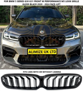 Parrilla de parachoques negra para BMW Serie 5 G30 G31 LCI 2020 M Sport Performance - Imagen 1 de 12