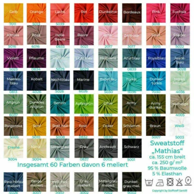 Sweat Stoff "Mathias" von Stofftreff Santi® - Meterware - 25 cm Schritte - Bild 1 von 4
