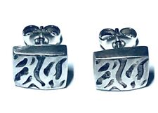 Robin Rotinier Earrings Sterling Silver Zebra Pattern in Original Pouch NWOT