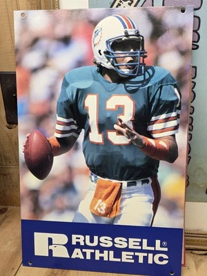 Tablero de tarjetas de exhibición de tienda Dan Marino Russell Athletic 18x11 1987 vintage NFL  Foto 1 de 4