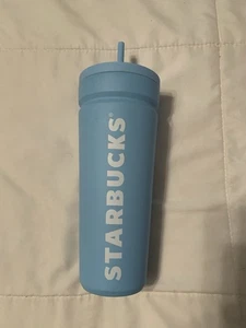 Starbucks 2024 Soft Touch Edelstahl Tumbler 24 Oz Sky Blue Cold Cup - Bild 1 von 8