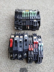 Lot Of 14 Zinsco Breakers Tandem QC Sylvania 15 20 30 50 2 Pole Single Tandem - Picture 1 of 3