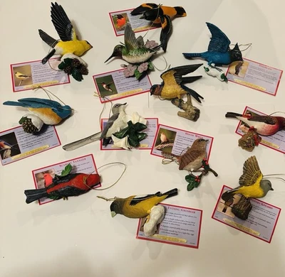 Danbury Mint The Song Bird Christmas Ornaments Box Of 12 - Image 1 of 4