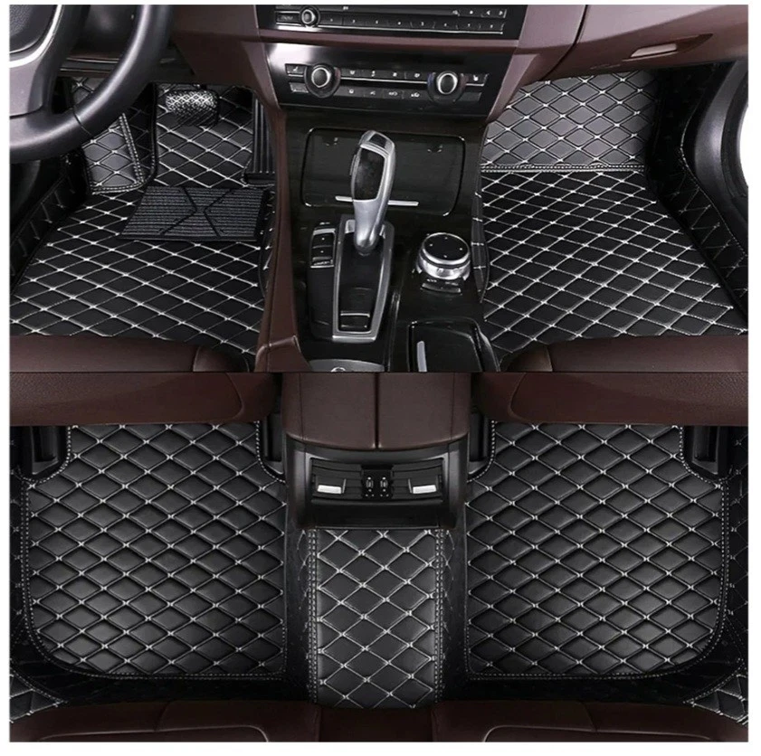 Автомобильные напольные коврики для Lincoln Aviator 2024-2025, противоскользящая кожа. полный комплект, черные - Изображение 1 из 4