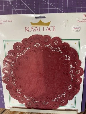 Red French Lace Royal Lace Paper Doilies, 8 Red, 10 Inch Foto 1 de 2