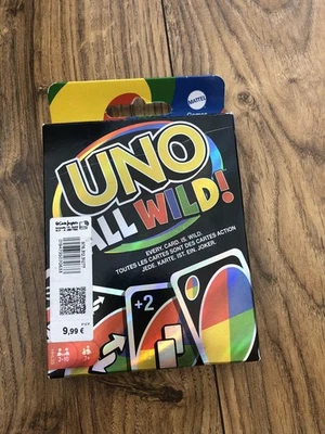 UNO All Wild Card Game with 112 Cards, Gift Kid, Family Adult stocking filler  - Image 1 of 4
