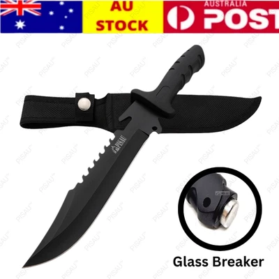 Fixed Blade with Carry Case Grip Camping Fishing Hiking Pig Hunting bowie razor - image 1 of 4