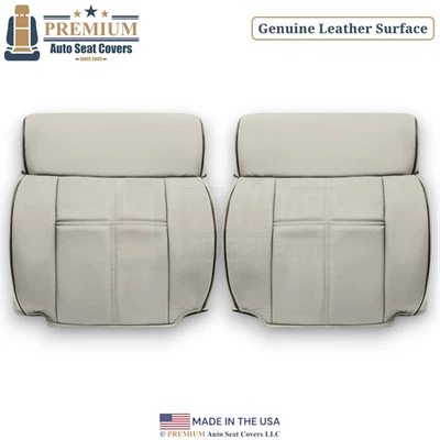 Cubiertas de asiento superiores de cuero genuino para Lincoln Mark LT 2006-2008 color tostado/negro pipa Foto 1 de 4