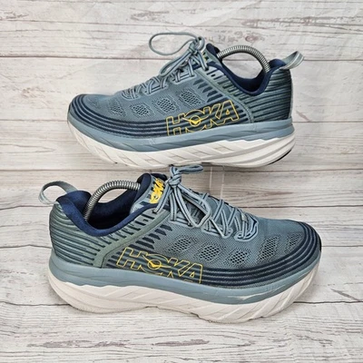 Hoka One One Mens Bondi 6 1019269 MLCB Gray Blue Running Shoes Size 10 - Image 1 of 4