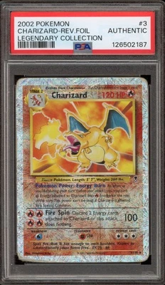 Pokemon Charizard Legendary Coll. Reverse Holo Rare #3 PSA AUTHENTIC - Image 1 of 2