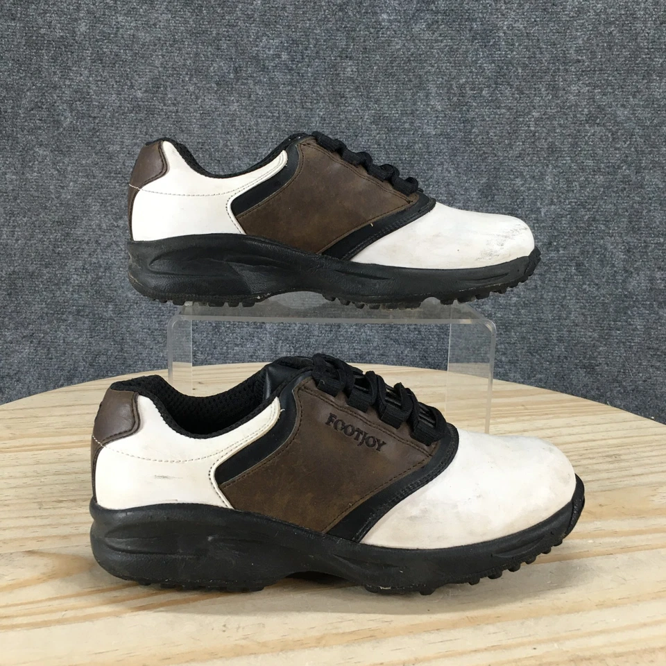 Footjoy Zapatos Juveniles 4 M Botines de Golf Tenis Marrón Blanco Con Cordones Parte Superior Baja 45020 Foto 1 de 4