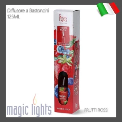 DIFFUSORE PROFUMO PER CASA AMBIENTE A BASTONCINI 125ML FRAGRANZA FRUTTI ROSSI - Immagine 1 di 2