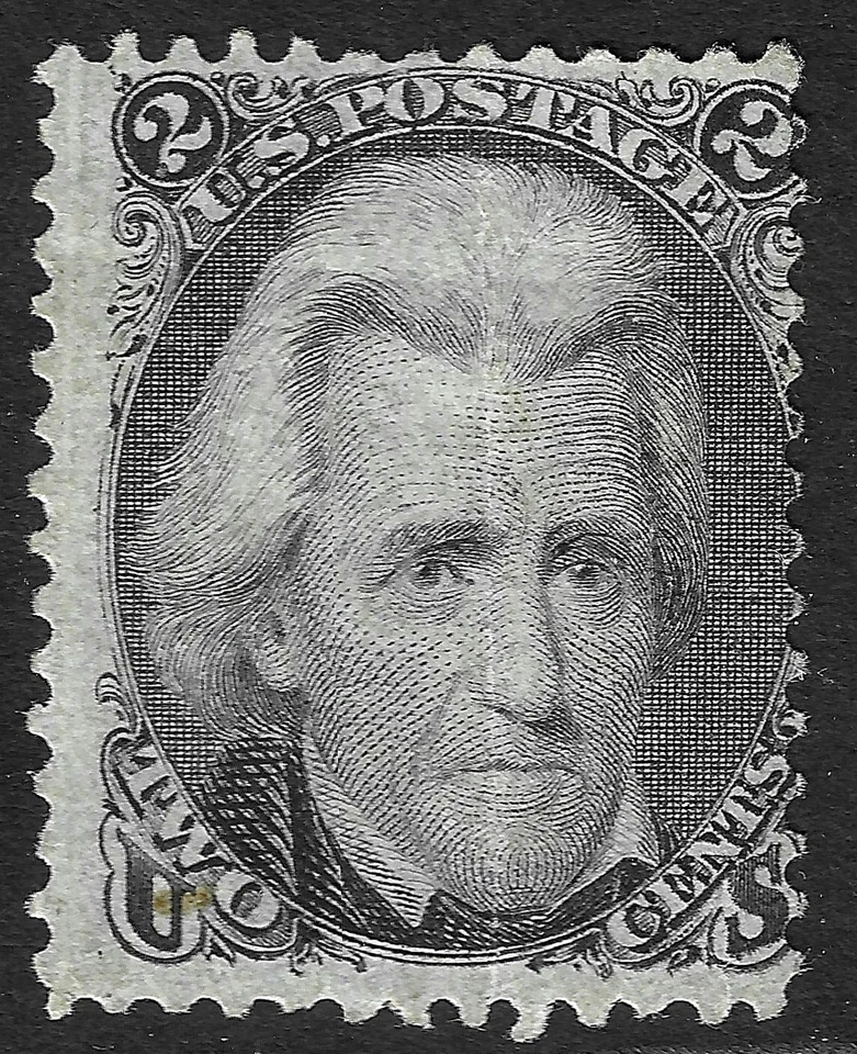 US Scott 73, 1863 Jackson, 2c black, NH MINT - Image 1 of 1