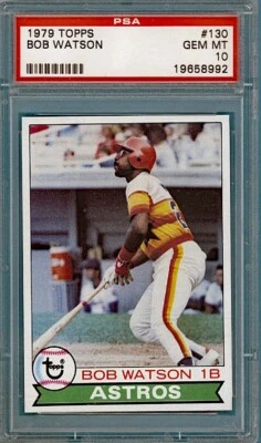 1979 Topps Bob Watson #130 PSA 10! Astros! - Image 1 of 2
