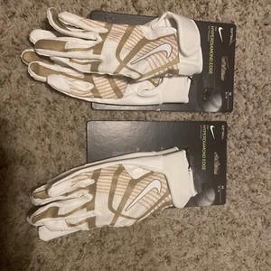 Nike Damen Softball Hyperdiamond Pro Schlaghandschuhe weißgold neu mit Etikett Größe Medium - Bild 1 von 2