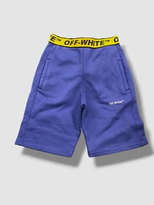 $250 Off-White Kids Boys' Blue Logo Industrial Sweat Short Size 6 - Picture 1 of 3