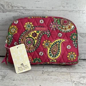 Bella Taylor Women's Makeup Pouch Pink Paisley Jazzberry Zippered Inside Pockets - Picture 1 of 11