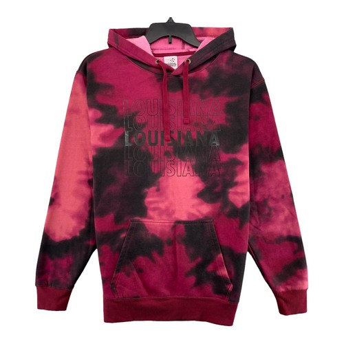 VETEMENTS Creative Apparel Felpa con Cappuccio Donna L Rosso Tie Dye Louisiana Pullover Manica Lunga