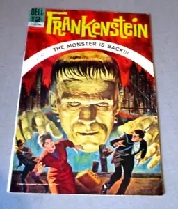 1963- DELL COMICS- FRANKENSTEIN NO.1- KEY THE MONSTER IS BACK-SCI FI HORROR - Picture 1 of 9