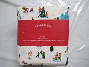Wondershop Christmas *Snowy Village* Flannel FULL SIZE Sheet Set NWT - Picture 1 of 5