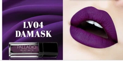 Palladio Velvet Matte Cream Lip Color Damask Midnight  Purple Long Lasting Vegan - Image 1 of 4
