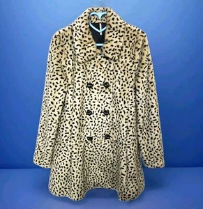 Free People Cappotto Doppiopetto Altalena Stampa Leopardata Ecopelliccia Donna 4 - Foto 1 di 14